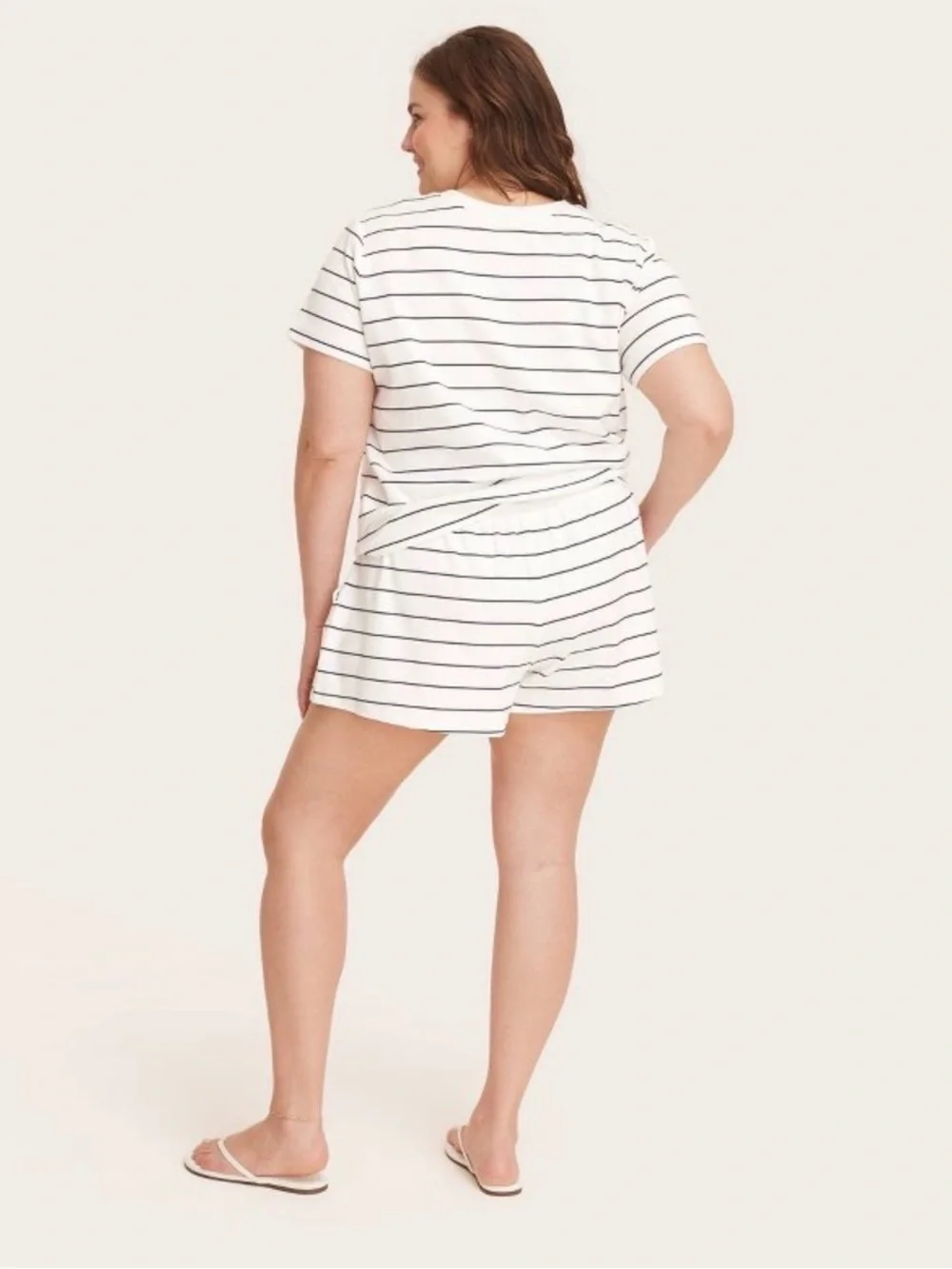 PARKE X Target White And Navy Blue Striped Drawstring Shorts NWT Size Medium
